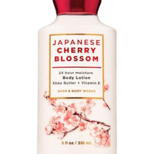 Bath & Body Works Japanese Cherry Blossom 24 Hour Moisture Super Smooth Bodies Lotion with Shea Butter, Coconut Oil and Vitamin E (8fl. oz/ 236ml)
