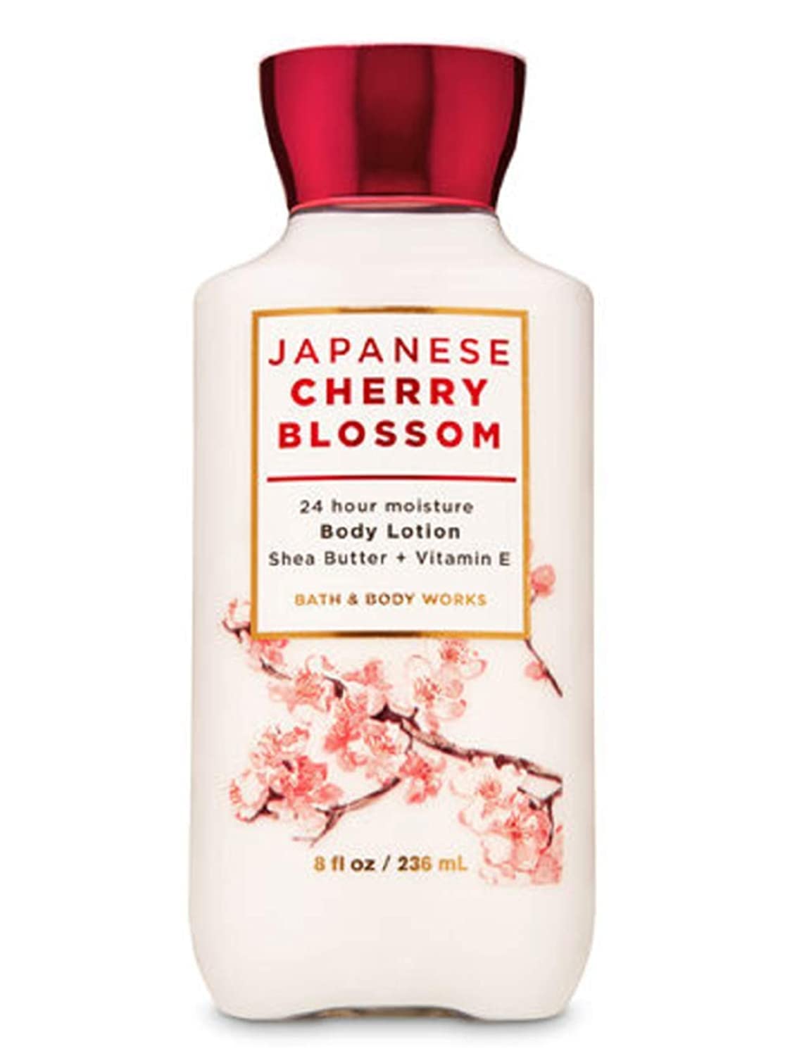 Bath & Body Works Japanese Cherry Blossom 24 Hour Moisture Super Smooth Bodies Lotion with Shea Butter, Coconut Oil and Vitamin E (8fl. oz/ 236ml)