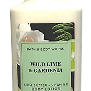 Bath & Body Works White Barn and Wild Lime Gardenia Lotion, 8Oz, Green Floral