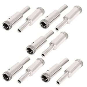 12mm Dia 52mm Long Diamond Coated Bit Tile Glass Hole Saw Cutter 10pcs
