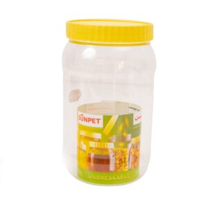 Sunpet Plastic Round Food Container Transparent 1500ML With Yellow Cover