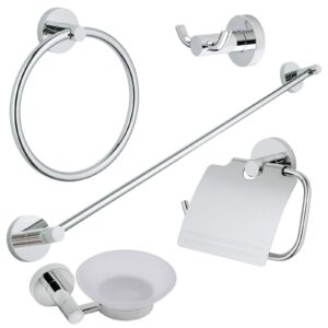 WALL MOUNTED BATHROOM HARDWARE ACCESSORIES SET 5 PIECES