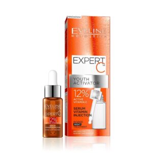 Eveline Cosmetics Expert C Vitamin C Serum Injection by EXPERT C™ - Advanced Anti-Aging Treatment with TRI-HYBRID VITAMIN C TECHNOLOGY™ - 18ml