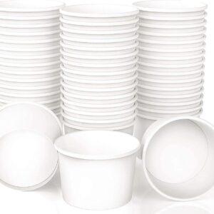 Ice Cream Paper Cups 4 oz Frozen Yogurt Cup White Dessert Bowls Frozen Dessert Supplies Pack of 50