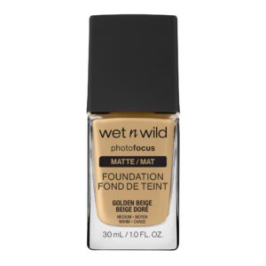 Wet N Wild Photo Focus Foundation, Golden Beige, 1 Oz./30 Ml