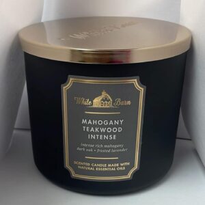 Bath & Body Works and White Barn 3-Wick Candle White Bard Oils - 14.5 oz - 2021 Core Scents! (Mahogany Teakwood Intense)
