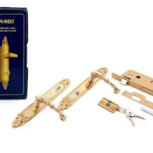 Orlando - Cylinders Set Lock Handles And Plates Brass 104/A and 810 L