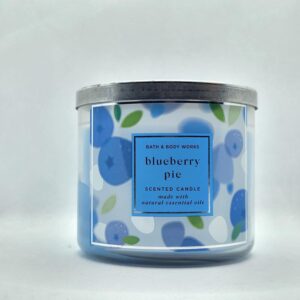 Bath & Body Works, White Barn 3-Wick Candle w/Essential Oils - 14.5 oz - 2022 Spring Scents! (Blueberry Pie)