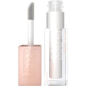MAYBELLINE New York Lifter Gloss, Hydrating Lip Gloss with Hyaluronic Acid, High Shine for Plumper Looking Lips, Pearl, Silver Pearl Clear, 0.18 Ounce