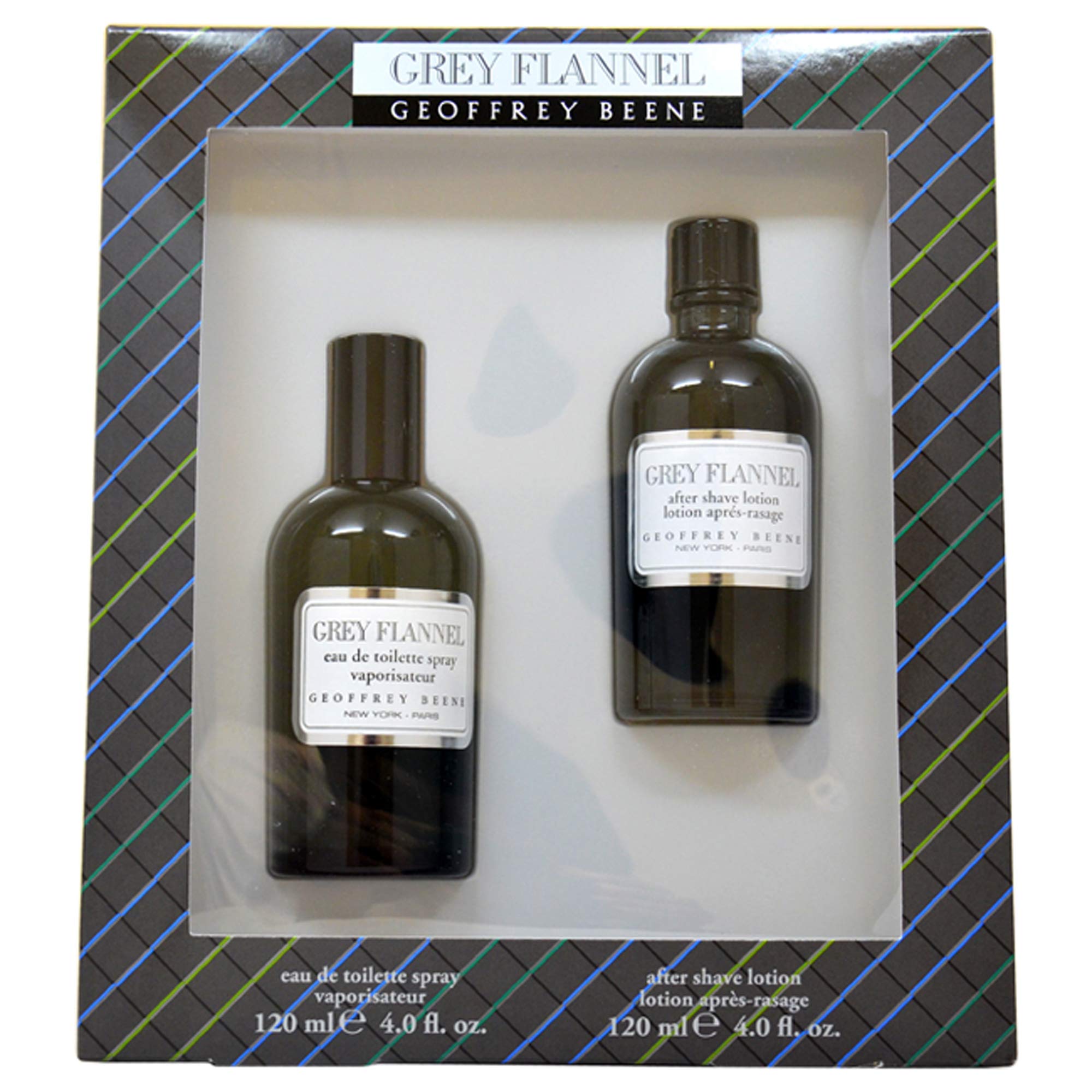 Geoffrey Beene Graues Flanell für Herren – 2-teiliges Geschenk-Set, Eau de Toilette Spray, After Shave Lotion, 113 ml