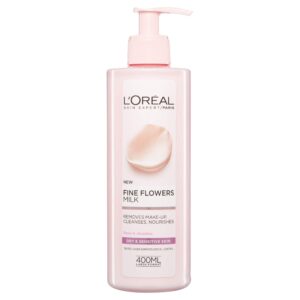 L'Oreal Paris Fine Flowers Cleansing Milk Lotion Makeup Remover Dry Sensitive Skin 400 Ml