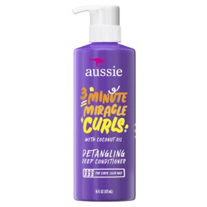 Aussie 3 Minute Miracle Curls Co-Wash For Curly Hair with Coconut & Australian Jojoba Oil, 475ml - Paraben-Free + Deep Condition + Shine + Moisturize