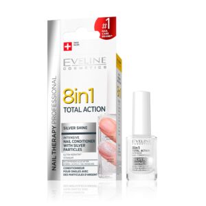 EVELINE 8 IN 1 TOTAL ACTION INTENSIVE NAIL CONDITIONER SILVER SHINE 12ml E-K018