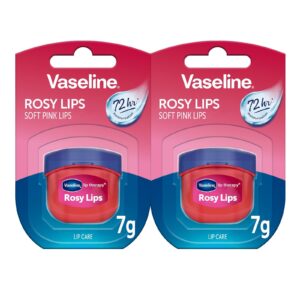 Vaseline Lip Therapy Lip Balm Mini, Rosy Lips | Lip Repair in a Container for ed, Dry Lip | Travel Size 0.5 Oz (Pack of 2)