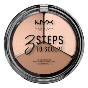 NYX PROFESSIONAL MAKEUP 3 Steps to Sculpt Face Sculpting Palette, Fair 01