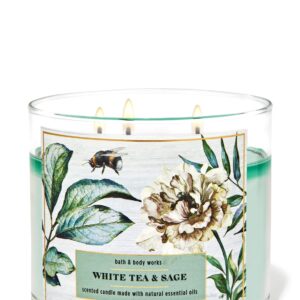 Bath & Body Works White Tea & Sage 3-Wick Candle 411 g